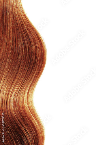 Henna shiny hair as background. Copyspace