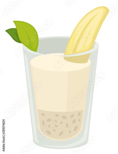 Banana milkshake isolated protein drink tropical fruit ingredient