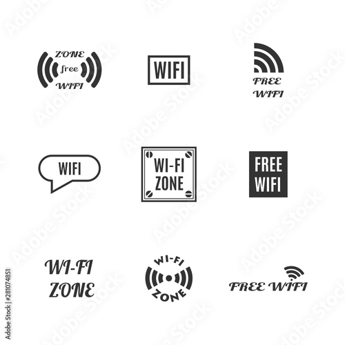 Set of wireless icons, vector illustration.