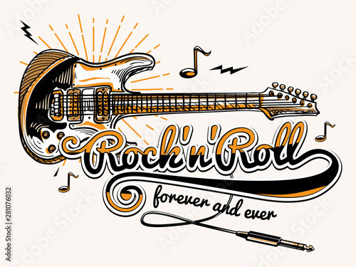 Rock and roll guitar music design