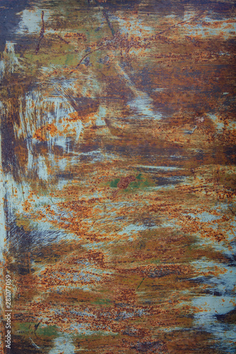 Rusty colored metal with cr...