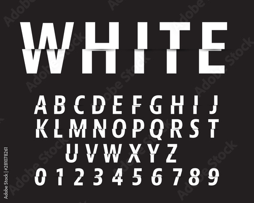 Cut alphabet font template. Letters and numbers cutting design