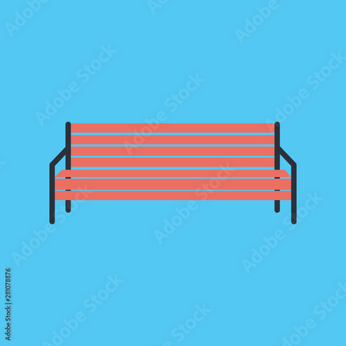 Wooden bench isolated on white background