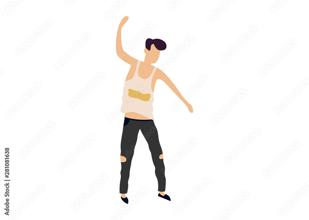 Vector isolated dancing man illustration. Dancing man - Vector Vector isolated dancing man illustration. Dancing man - Vector