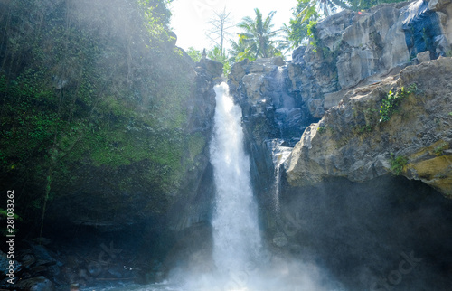 View of Tegenungan mountain waterfall  Bali  Indonesia.