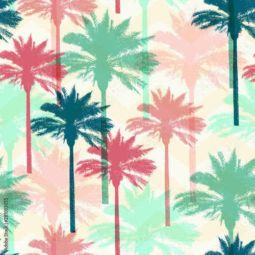 Tropical seamless pattern with palms.