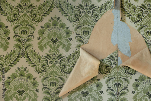 Wallpaper Mural wall with torn wallpaper in old house Torontodigital.ca