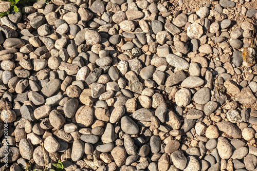 Texture stones. Small stones lie on the ground