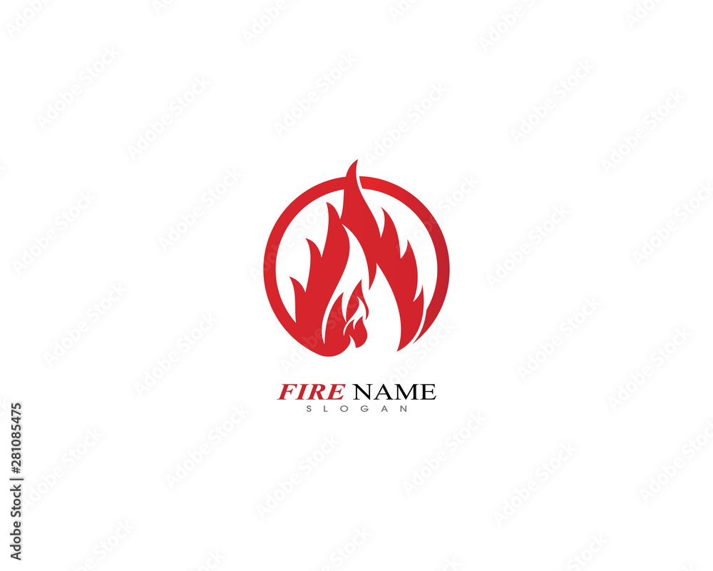 Obraz premium Fire flame logo template icon