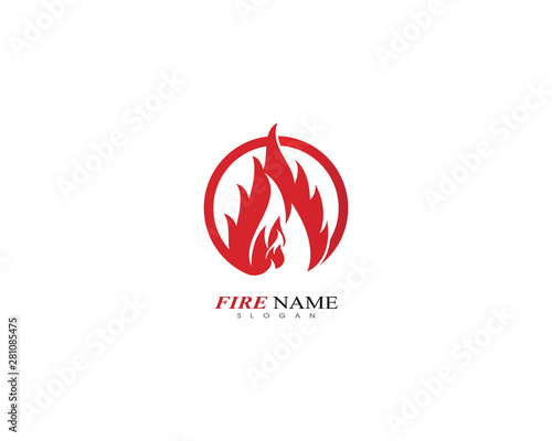Fire flame logo template icon