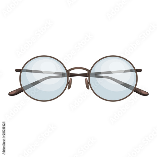 Fashionable round glasses with diopters. Vision correction. Fashion accessory.