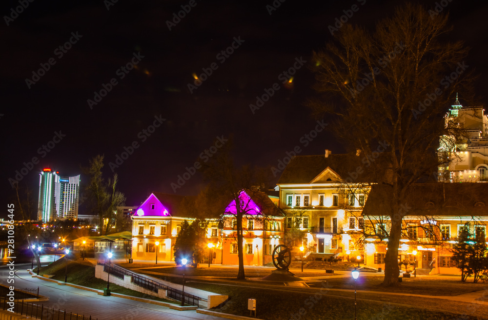 Beautiful night illumination in Minsk