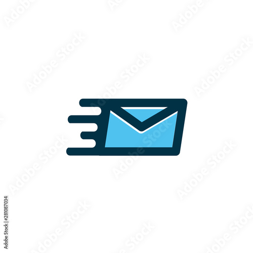 Modern flat send email icon