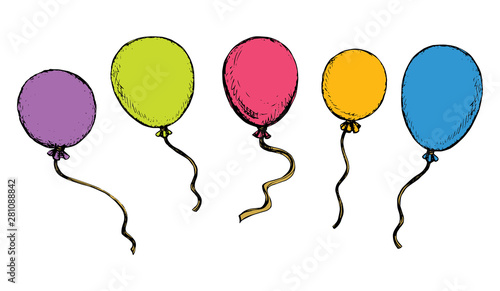 Inflatable balloon. Vector drawing