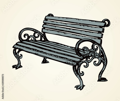 Park bench. Vector drawing