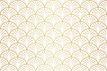 Fototapete Geometrische Blättermuster Elegantes Jugendstil-Muster mit Art-déco-Textur  © daniela