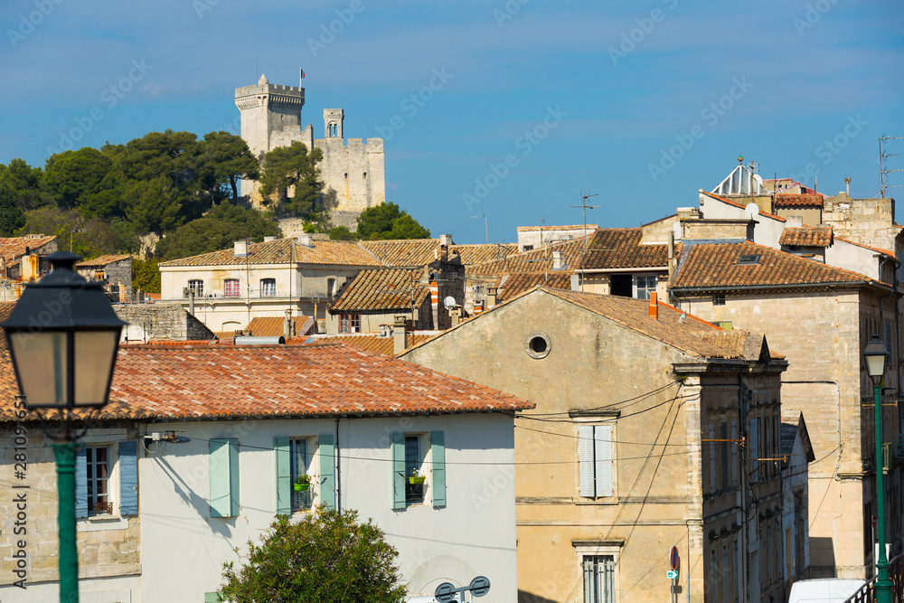 Chateau de Beaucaire over houses of Beaucaire
