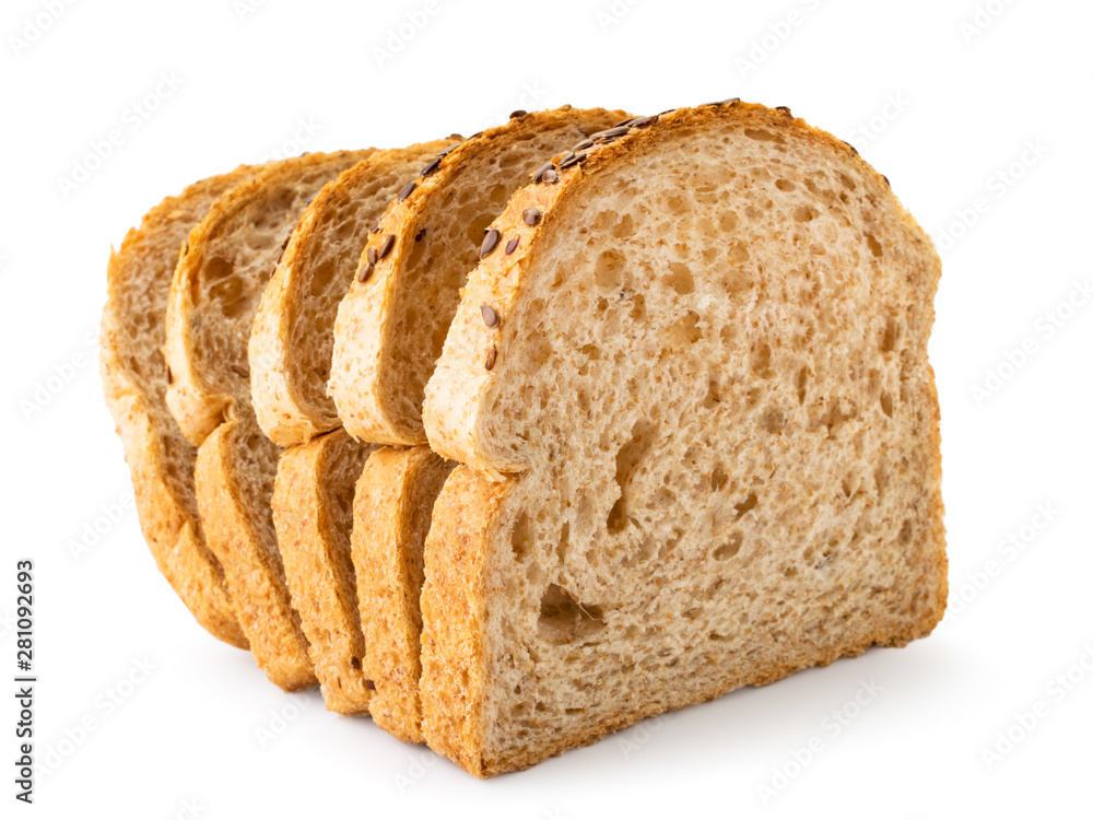 Sliced bread closeup on a white. Isolated. Sliced bread closeup on a white. Isolated.