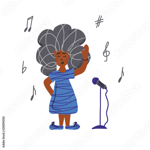 Cute singers stay isolated. Vector simple design.