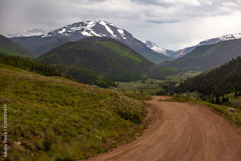 Forest Service Road in Colorado Mountain Peaks