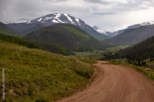 Forest Service Road in Colorado Mountain Peaks