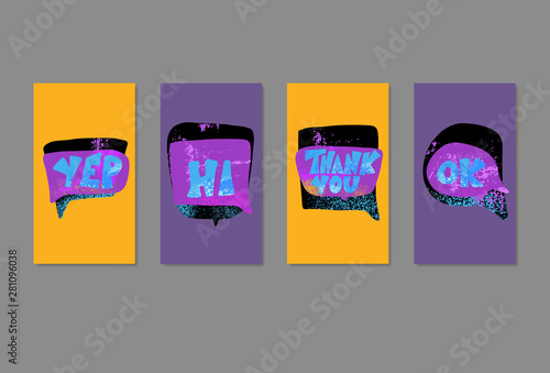 Set of vector story social media templates.