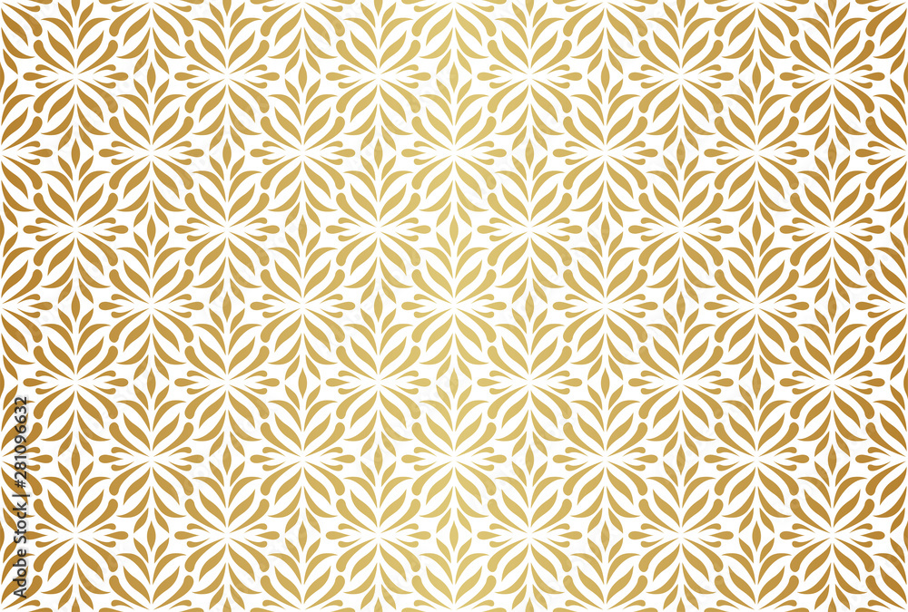 Elegant Damask Floral Vector Seamless Pattern. Decorative Flower Illustration. Abstract Art Deco Background.