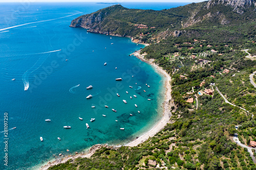 Canvas Print The coastline of Monte Argentario on a summers day