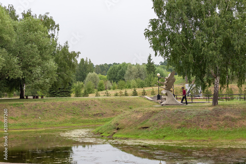 Omsk, Russia - July 29, 2019: beauty of our city center Omsk