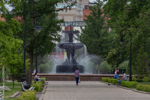 Omsk, Russia - July 29, 2019: beauty of our city center Omsk