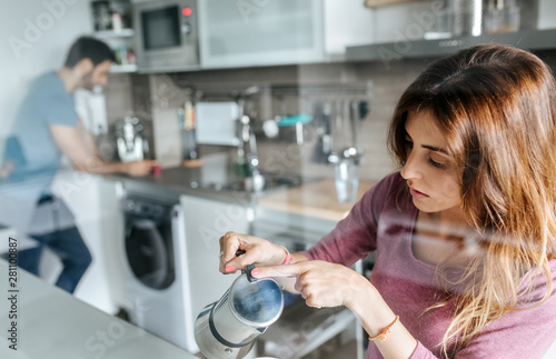 Young couple at home photo