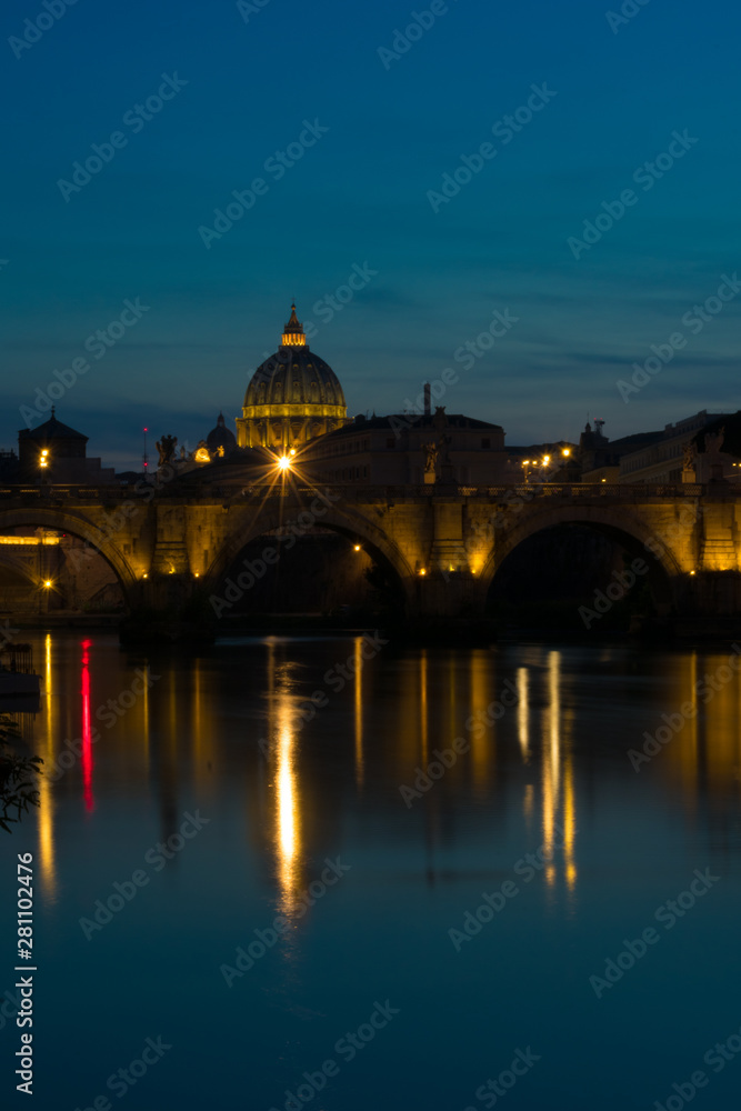 Rome cityscape at night