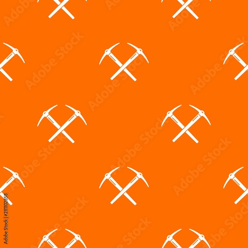 Mining pickaxe pattern vector orange for any web design best photo