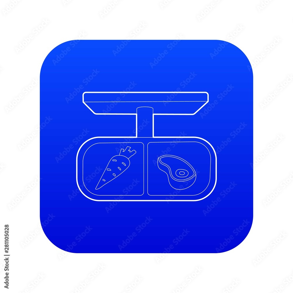 Shop pointer icon blue vector isolated on white background Shop pointer icon blue vector isolated on white background