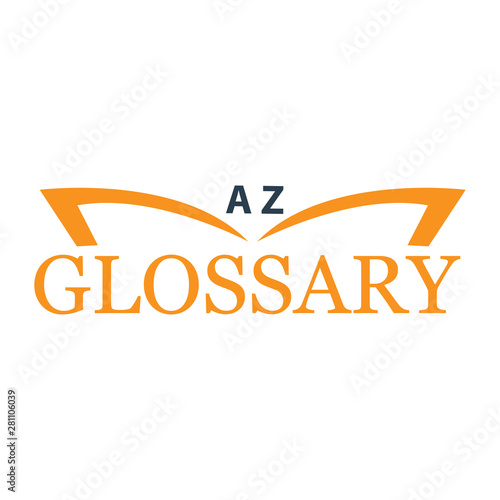 Glossary with book. Flat design. Vector Illustration on white background photo