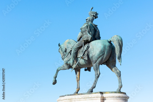 Equestrian statue of Vittorio Emanuele II - Monument Vittoriano or Altare della Patria. Rome  Italy