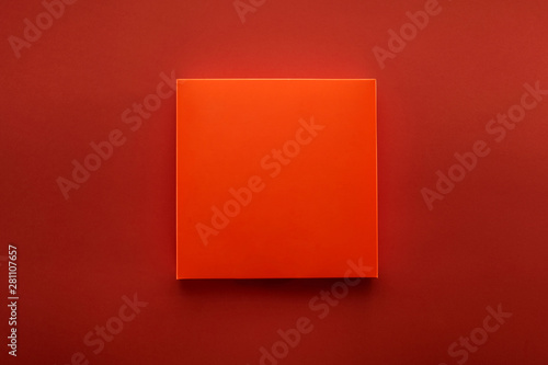Orange box against orange background photo