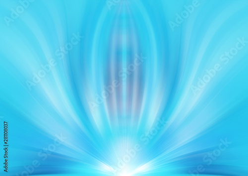 Blue color abstract background. Energy flower. Place for text.