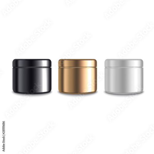 Realistic 3d Detailed Jar Cosmetic Cream Set. Vector