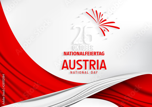 Austria Independence Day (Österreich Nationalfeiertag). October 26, Independence day of Austria vector. Austria national day.