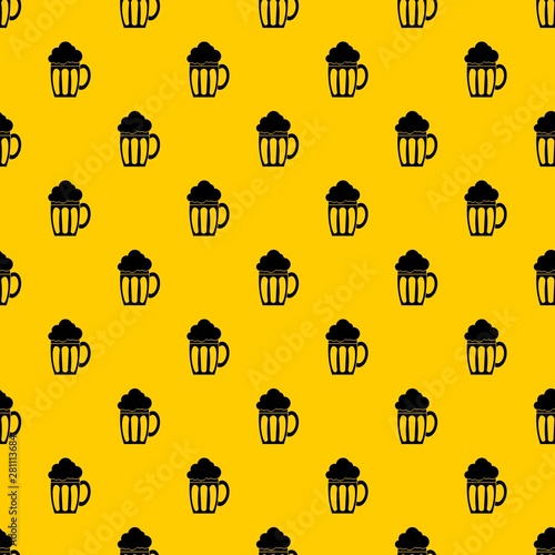 Beer pattern seamless vector repeat geometric yellow for any design