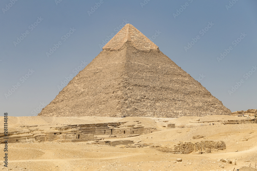 Pyramid of Khafre in Giza Pyramid Complex, Cairo, Egypt Pyramid of Khafre in Giza Pyramid Complex, Cairo, Egypt