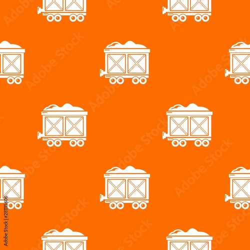 Railway wagon pattern vector orange for any web design best