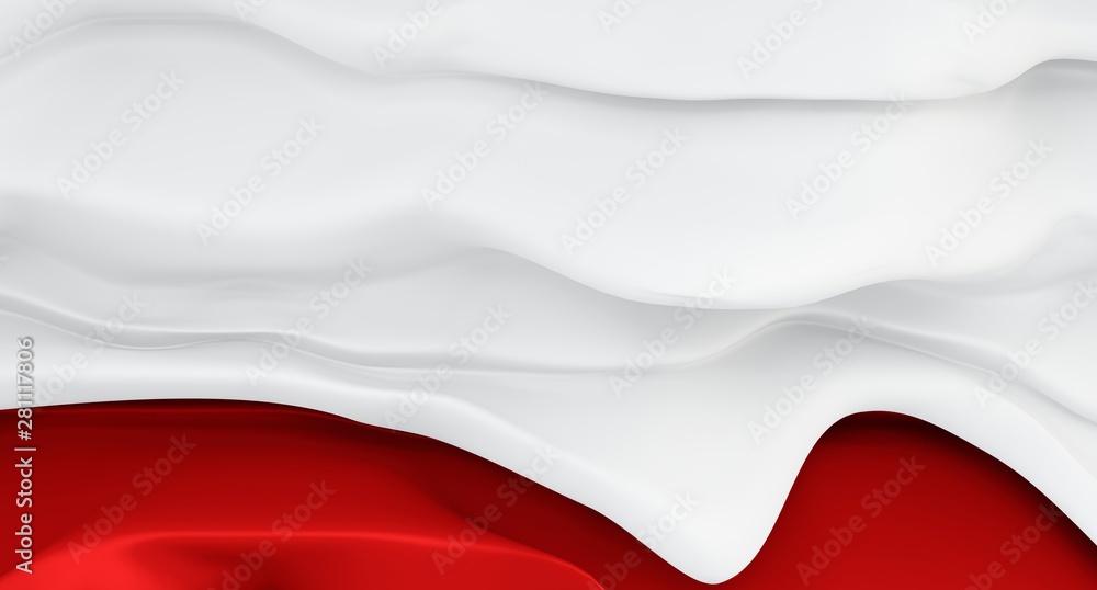 Abstract melting red wall with a current white influx on top. 3D rendering. Abstract melting red wall with a current white influx on top. 3D rendering.