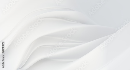 Elegant, luxury white background. Melting a thick white liquid. Expensive background for presentation, banner or business card. Background for cosmetics or jewelry. Wallpaper. 3D rendering. © Татьяна Шипулина