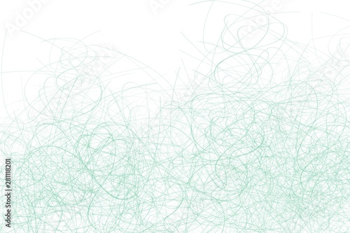 green hand drawn loose scribble lines background pattern with white upper area 