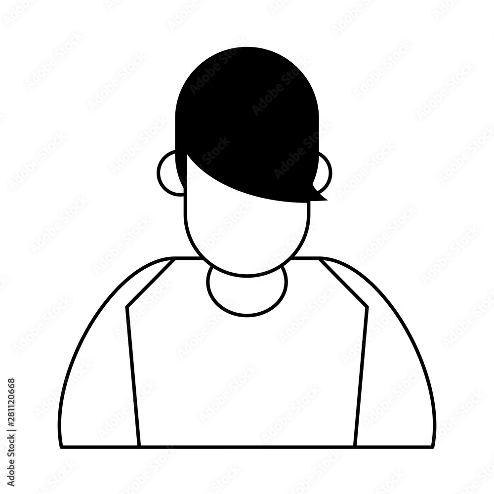 man young male person cartoon in black and white