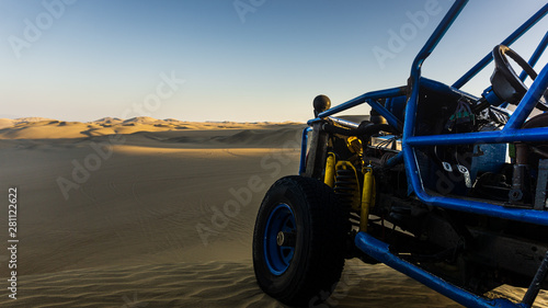 Tubular buggy vehicles in the Huacachina desert of Ica  Peru