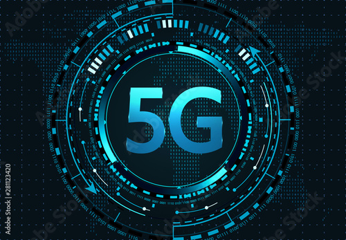 5G New wireless high-speed Internet connection and Wi-Fi. Illustration