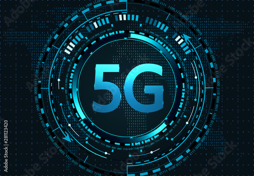 5G New wireless high-speed Internet connection and Wi-Fi. Illustration